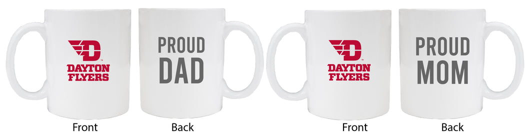 Dayton Flyers Proud Mom And Dad White Ceramic Coffee Mug 2 pack (White)