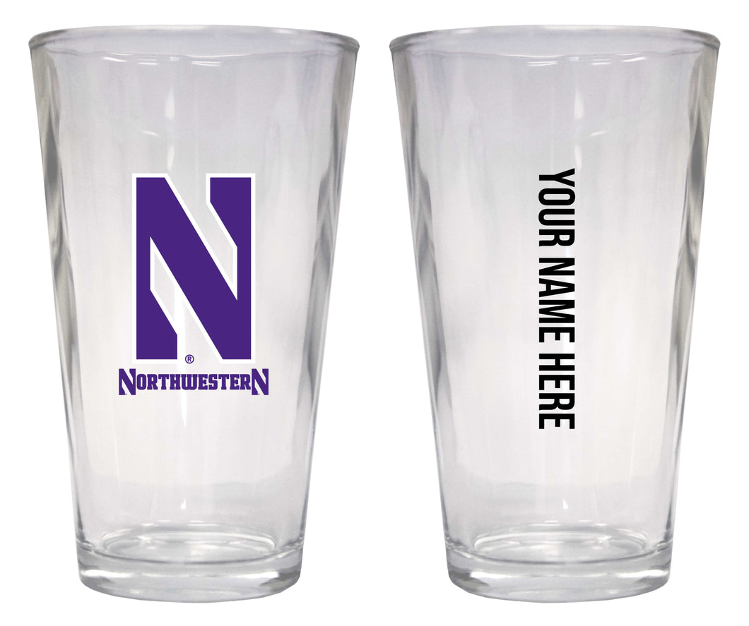 Customizable NCAA Northwestern University Wildcats 16 oz Pint Glass – Perfect Gift Personalized With your own  or any fan name