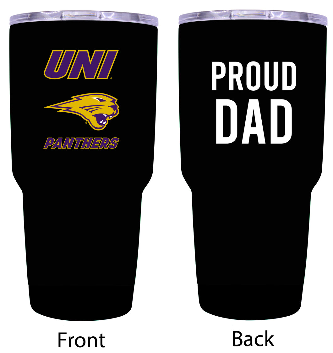 Northern Iowa Panthers Proud Dad 24 oz Insulated Stainless Steel Tumbler Black
