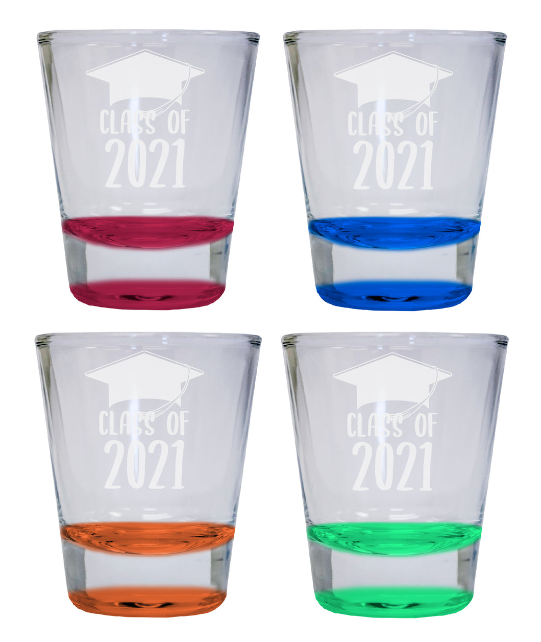 Class of 2021 Graduation Shot Glass 4 Pack