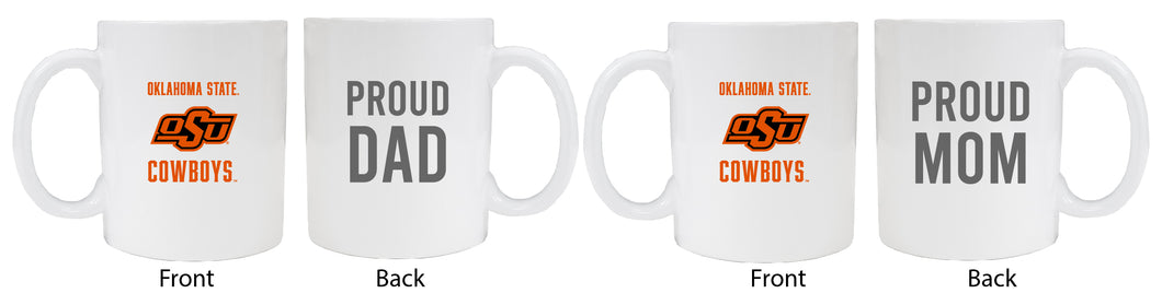 Oklahoma State Cowboys Proud Mom And Dad White Ceramic Coffee Mug 2 pack (White)