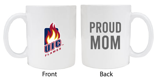 University of Illinois at Chicago Proud Mom White Ceramic Coffee Mug 2-Pack (White)