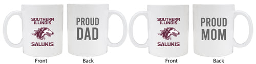 Southern Illinois Salukis Proud Mom And Dad White Ceramic Coffee Mug 2 pack (White)