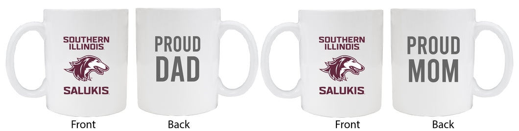 Southern Illinois Salukis Proud Mom And Dad White Ceramic Coffee Mug 2 pack (White)