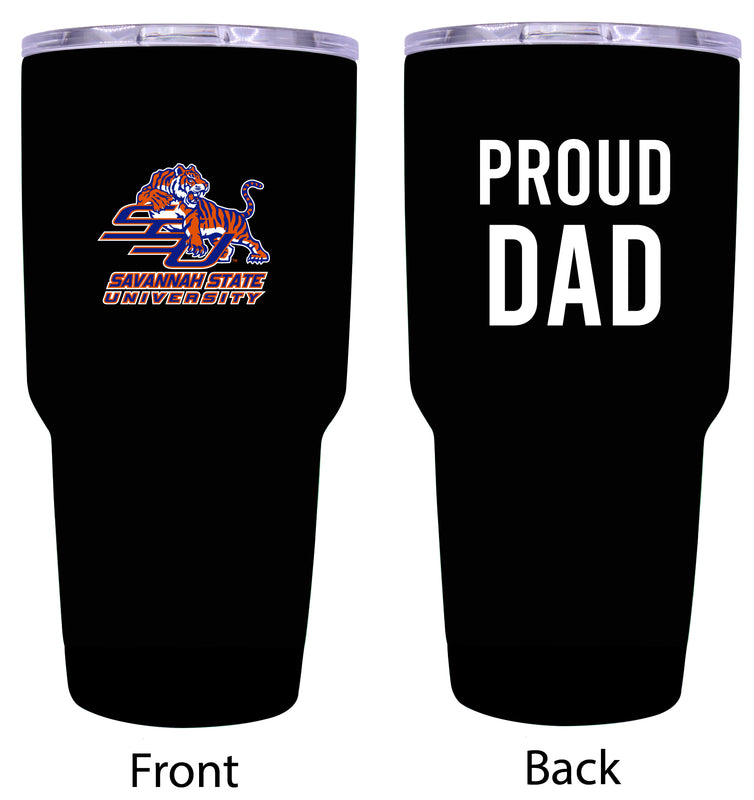 Savannah State University Proud Dad 24 oz Insulated Stainless Steel Tumbler Black