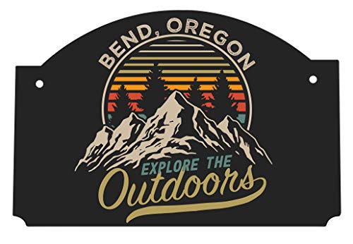 Bend Oregon Souvenir The Great Outdoors 9x6-Inch Wood Sign with String