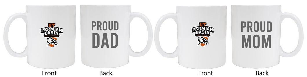 University of Texas of the Permian Basin Proud Mom And Dad White Ceramic Coffee Mug 2 pack (White)