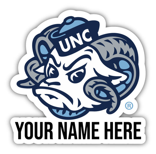 UNC Tar Heels 9x14-Inch Mascot Logo NCAA Custom Name Vinyl Sticker - Personalize with Name