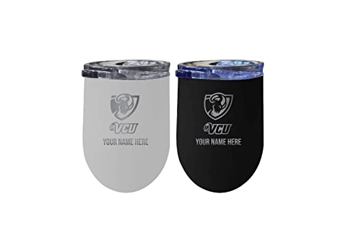 Custom Virginia Commonwealth NCAA Etched Wine Tumbler - 12oz Personalized Stainless Steel Insulated Cup