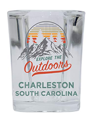 Charleston South Carolina Explore the Outdoors Souvenir 2 Ounce Square Base Liquor Shot Glass