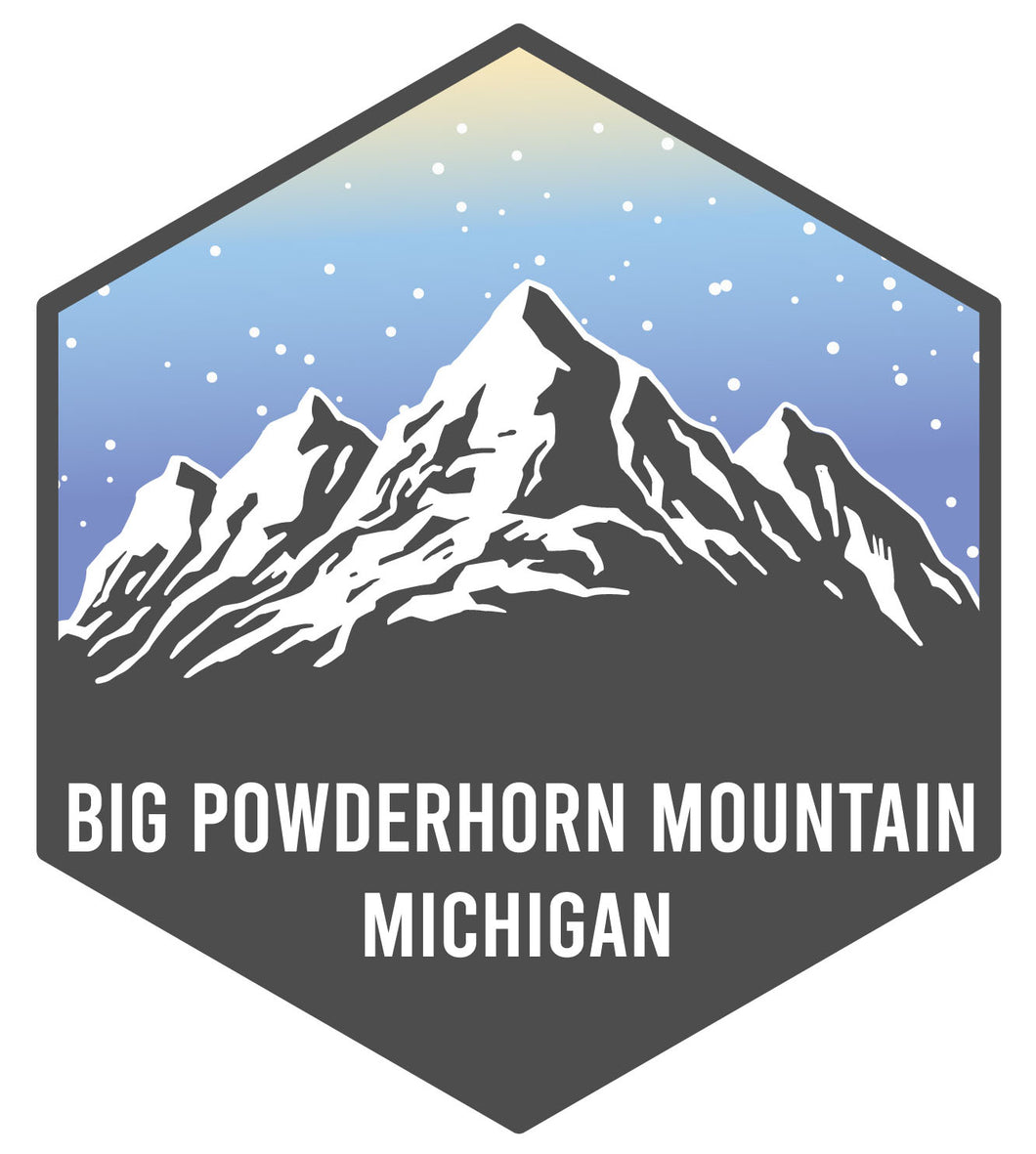 Big Powderhorn Mountain Michigan Ski Adventures Souvenir 4 Inch Vinyl Decal Sticker