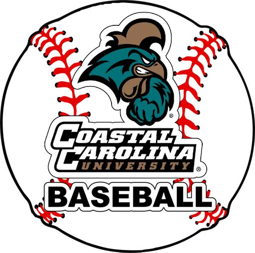 Coastal Carolina University 4-Inch Round Baseball NCAA Passion Vinyl Decal Sticker