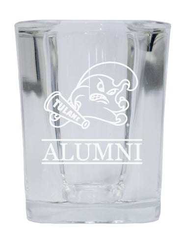 NCAA Tulane University Green Wave Alumni 2oz Laser Etched Square Shot Glass 