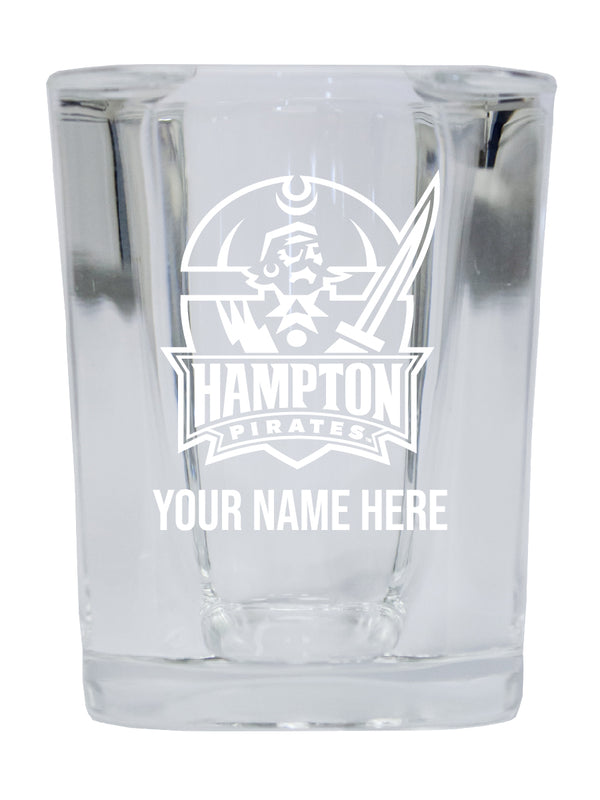 NCAA Hampton University Personalized 2oz Stemless Shot Glass - Custom Laser Etched 4-Pack