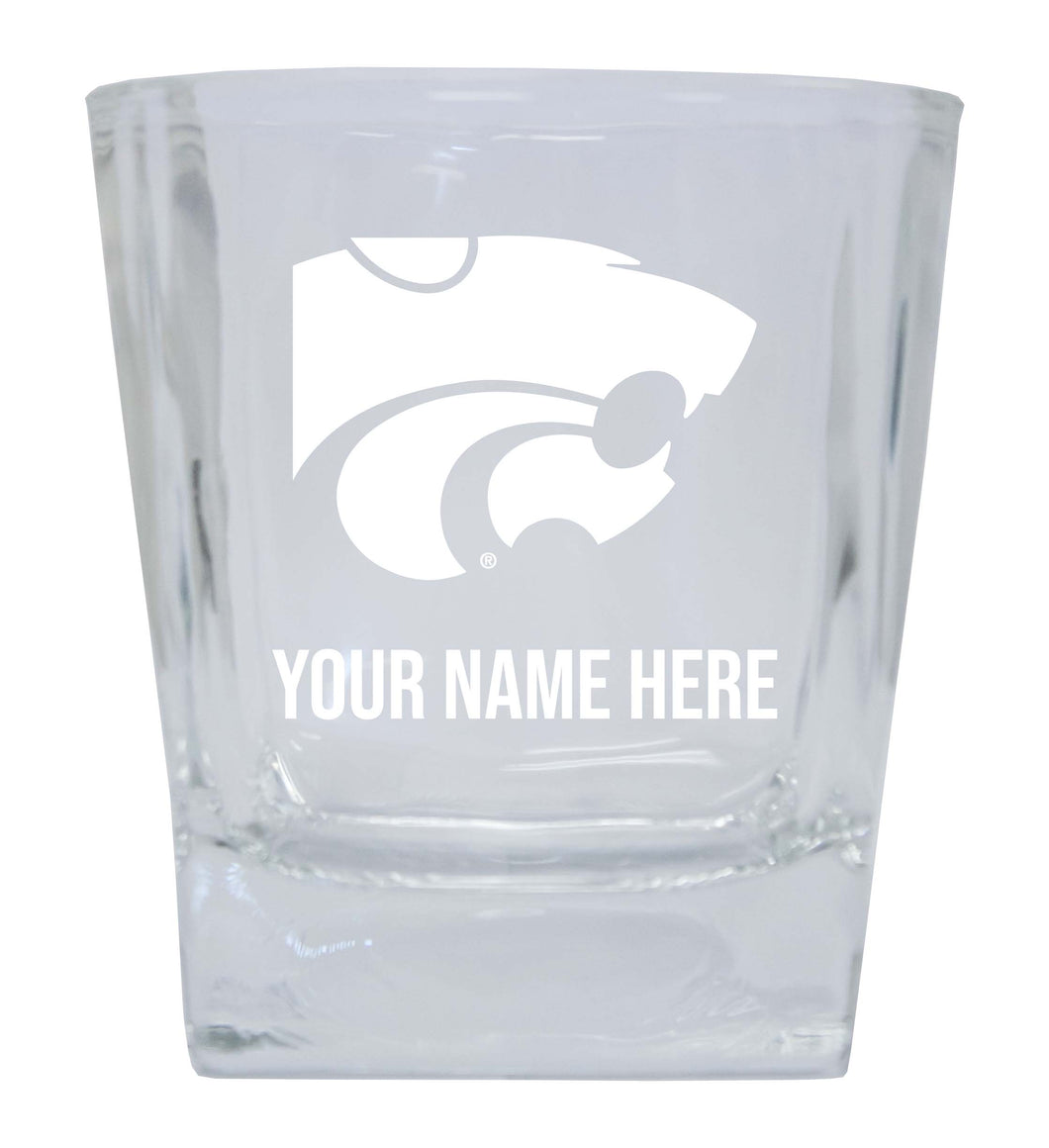 Kansas State Wildcats 2-Pack Personalized NCAA Spirit Elegance 10oz Etched Glass Tumbler