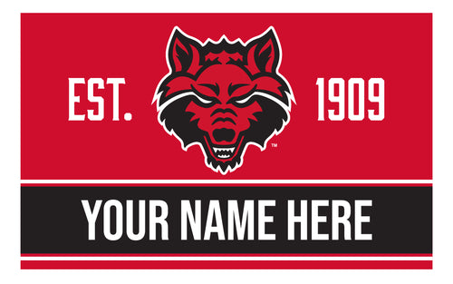 Personalized Customizable Arkansas State Wood Sign with Frame Custom Name