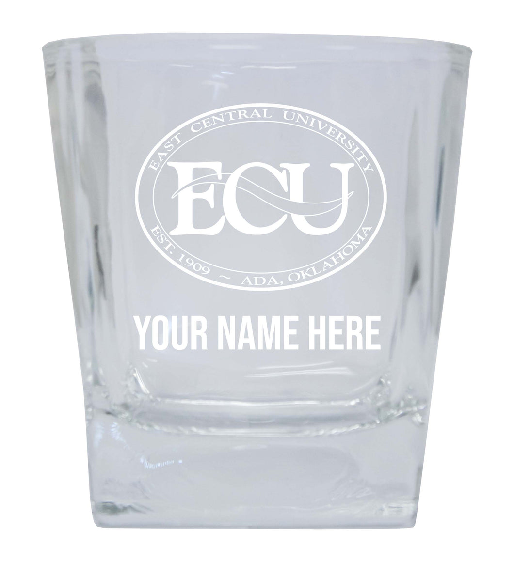 East Central University Tigers  Personalized NCAA Spirit Elegance 10oz Etched Glass Tumbler