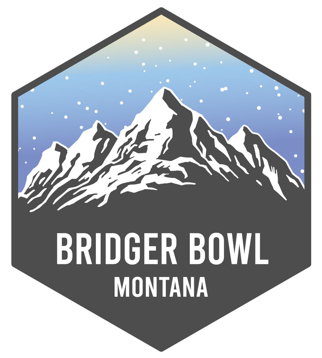 Bridger Bowl Montana Ski Adventures Souvenir 4 Inch Vinyl Decal Sticker