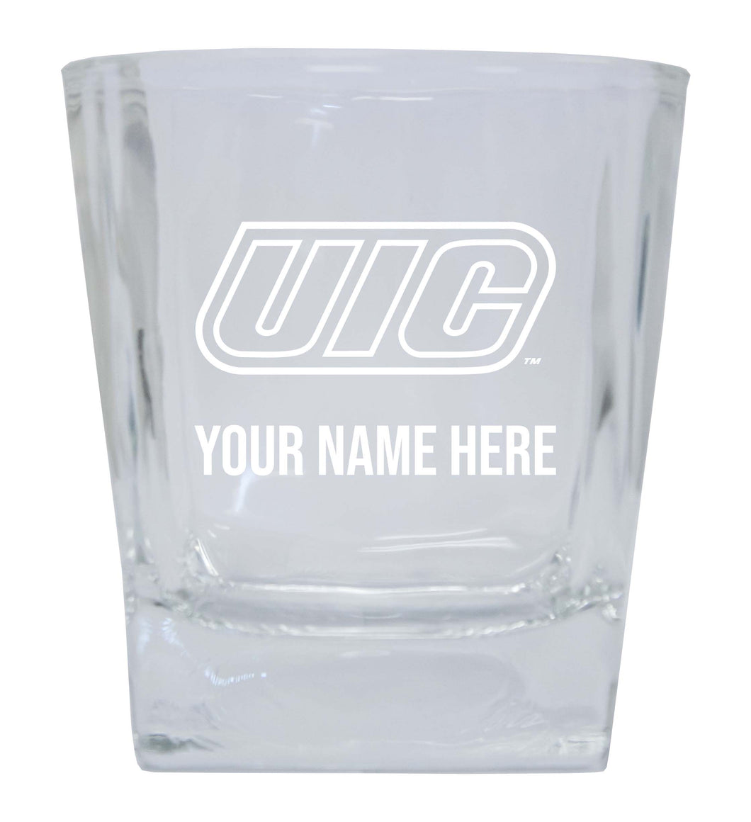 University of Illinois at Chicago  Personalized NCAA Spirit Elegance 10oz Etched Glass Tumbler