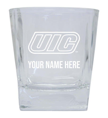 University of Illinois at Chicago 2-Pack Personalized NCAA Spirit Elegance 10oz Etched Glass Tumbler