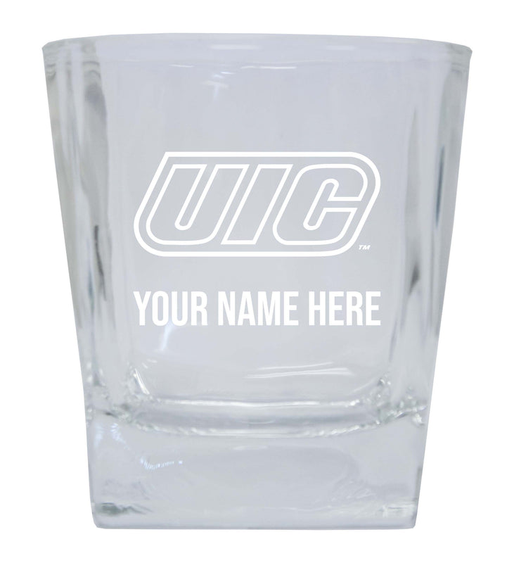 University of Illinois at Chicago 2-Pack Personalized NCAA Spirit Elegance 10oz Etched Glass Tumbler