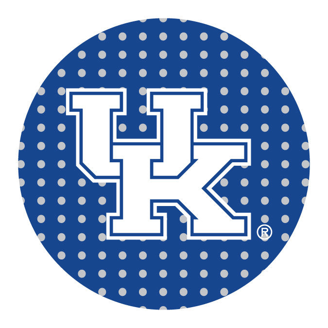 R and R Imports, Inc Kentucky Wildcats Collegiate 4 Inch Round Trendy Polka Dot Magnet