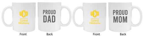 University of Central Oklahoma Bronchos Proud Mom And Dad White Ceramic Coffee Mug 2 pack (White)