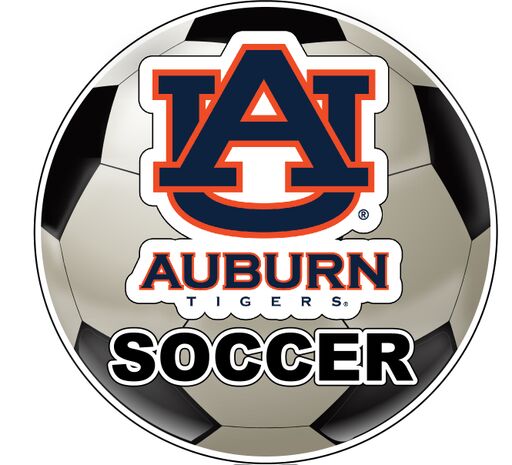 Auburn Tigers 4-Inch Round Soccer Ball NCAA Soccer Passion Vinyl Sticker