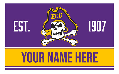 Personalized Customizable East Carolina Pirates Wood Sign with Frame Custom Name
