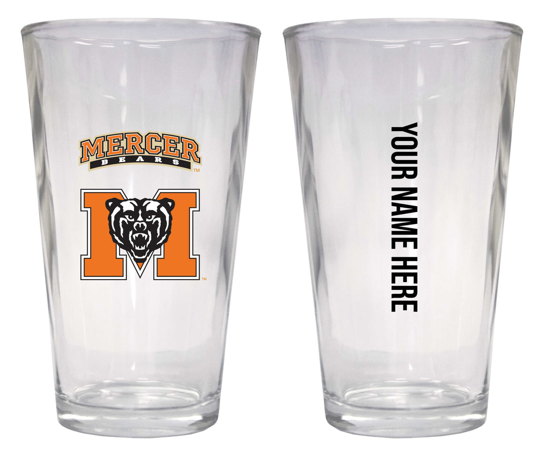 Customizable NCAA Mercer University 16 oz Pint Glass – Perfect Gift Personalized With your own  or any fan name