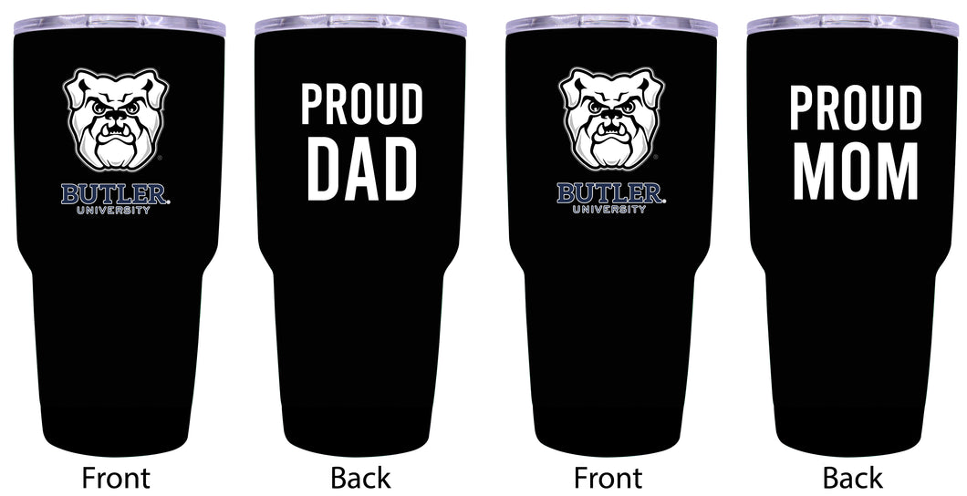 Butler Bulldogs Proud Parent 24 oz Insulated Tumblers Set - Black, Mom & Dad Edition