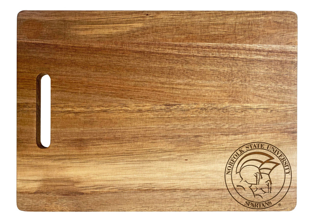 Norfolk State University Classic Acacia Wood Cutting Board - Small Corner Logo