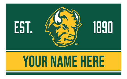 Personalized Customizable North Dakota State Bison Wood Sign with Frame Custom Name