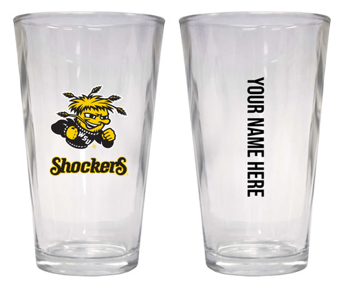 Customizable NCAA Wichita State Shockers 16 oz Pint Glass – Perfect Gift Personalized With your own  or any fan name