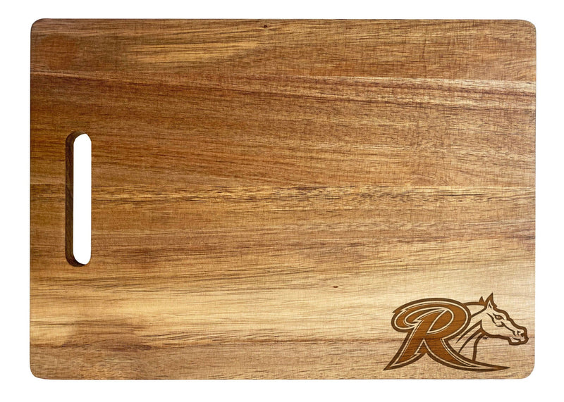 Rider University Broncs Classic Acacia Wood Cutting Board - Small Corner Logo