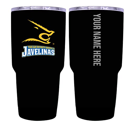 Custom Texas A&M Kingsville Javelinas Black Insulated Tumbler - 24oz Engraved Stainless Steel Travel Mug