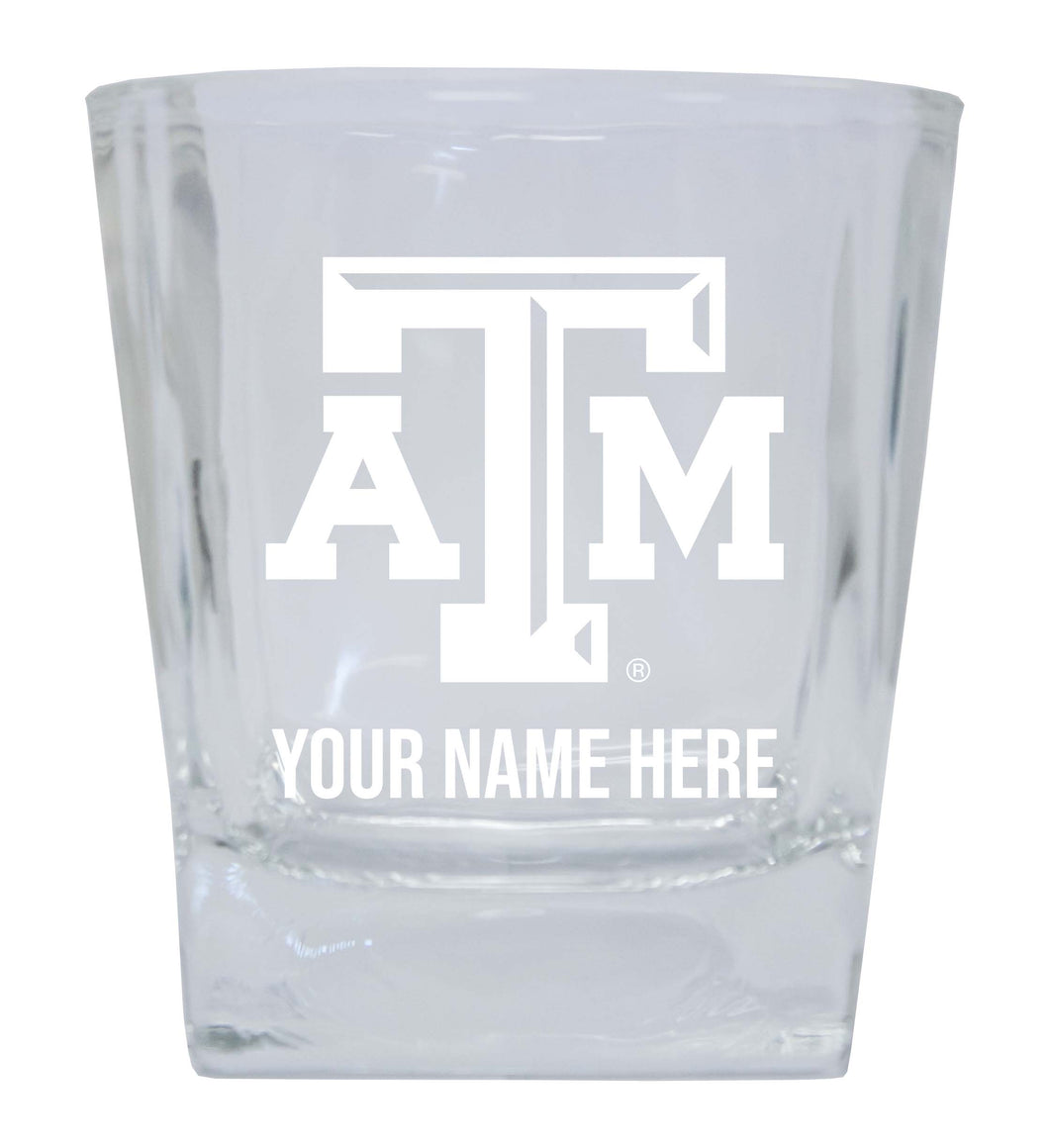 Texas A&M Aggies  Personalized NCAA Spirit Elegance 10oz Etched Glass Tumbler