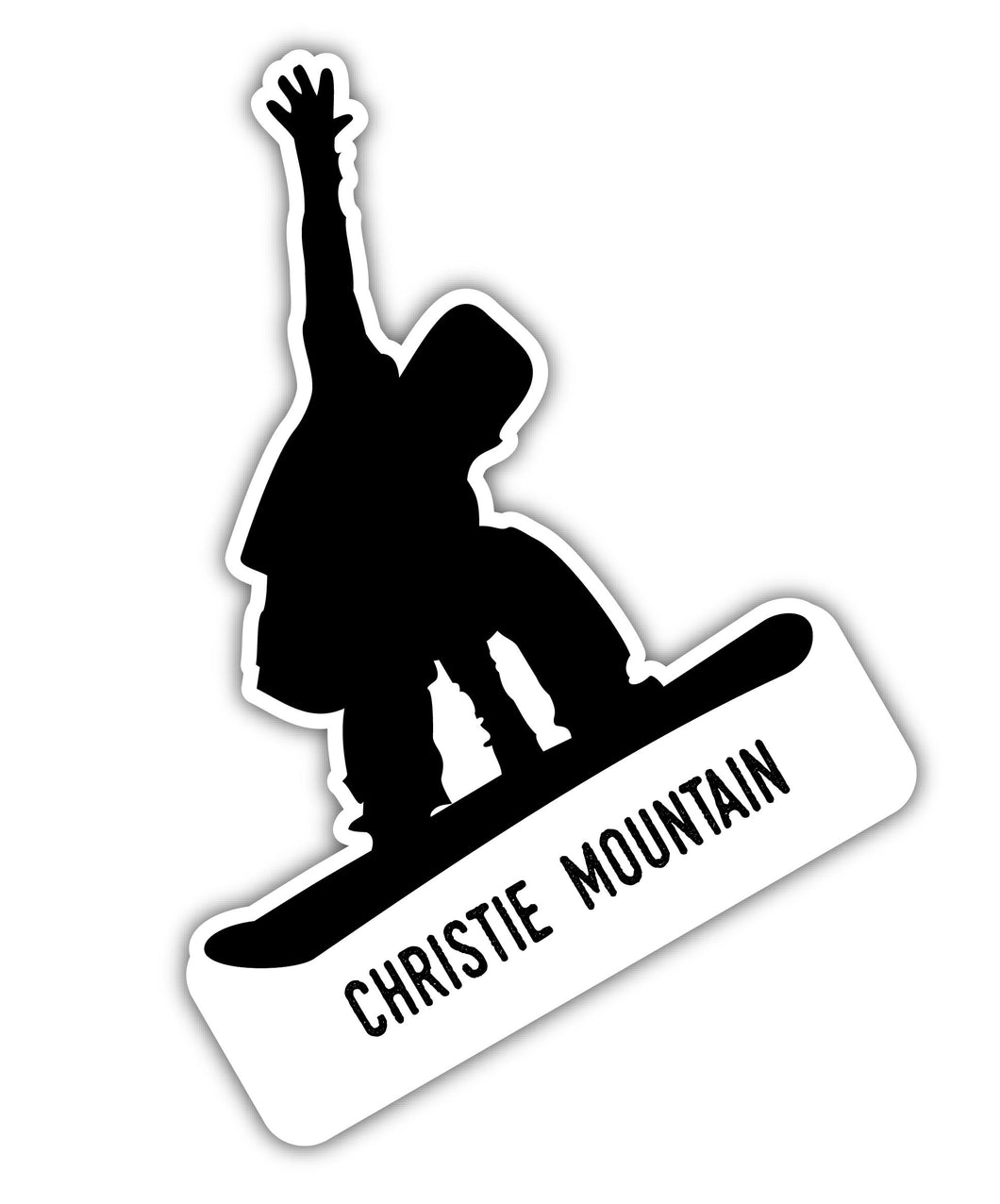 Christie Mountain Wisconsin Ski Adventures Souvenir 4 Inch Vinyl Decal Sticker Board Design
