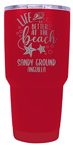Sandy Ground Anguilla Souvenir Laser Engraved 24 Oz Insulated Stainless Steel Tumbler