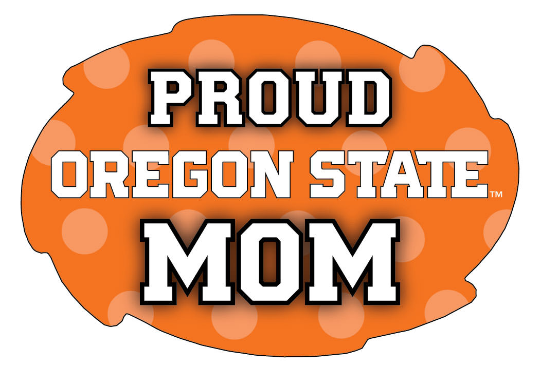 Oregon State Beavers 5x6-Inch Swirl Shape Proud Mom NCAA - Durable School Spirit Vinyl Decal Perfect Gift for Mom