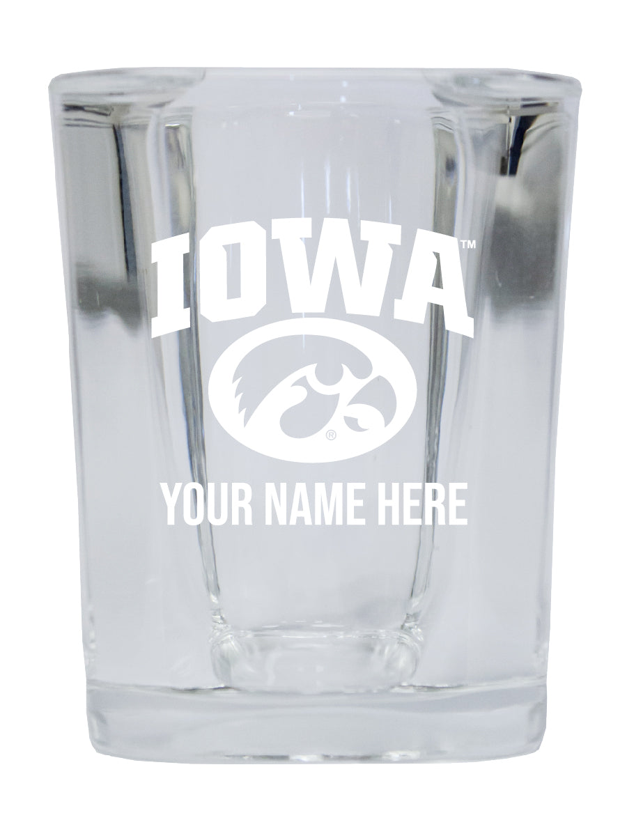 NCAA Iowa Hawkeyes Personalized 2oz Stemless Shot Glass - Custom Laser Etched 4-Pack