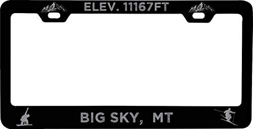 R and R Imports Big Sky Montana Etched Metal License Plate Frame Black