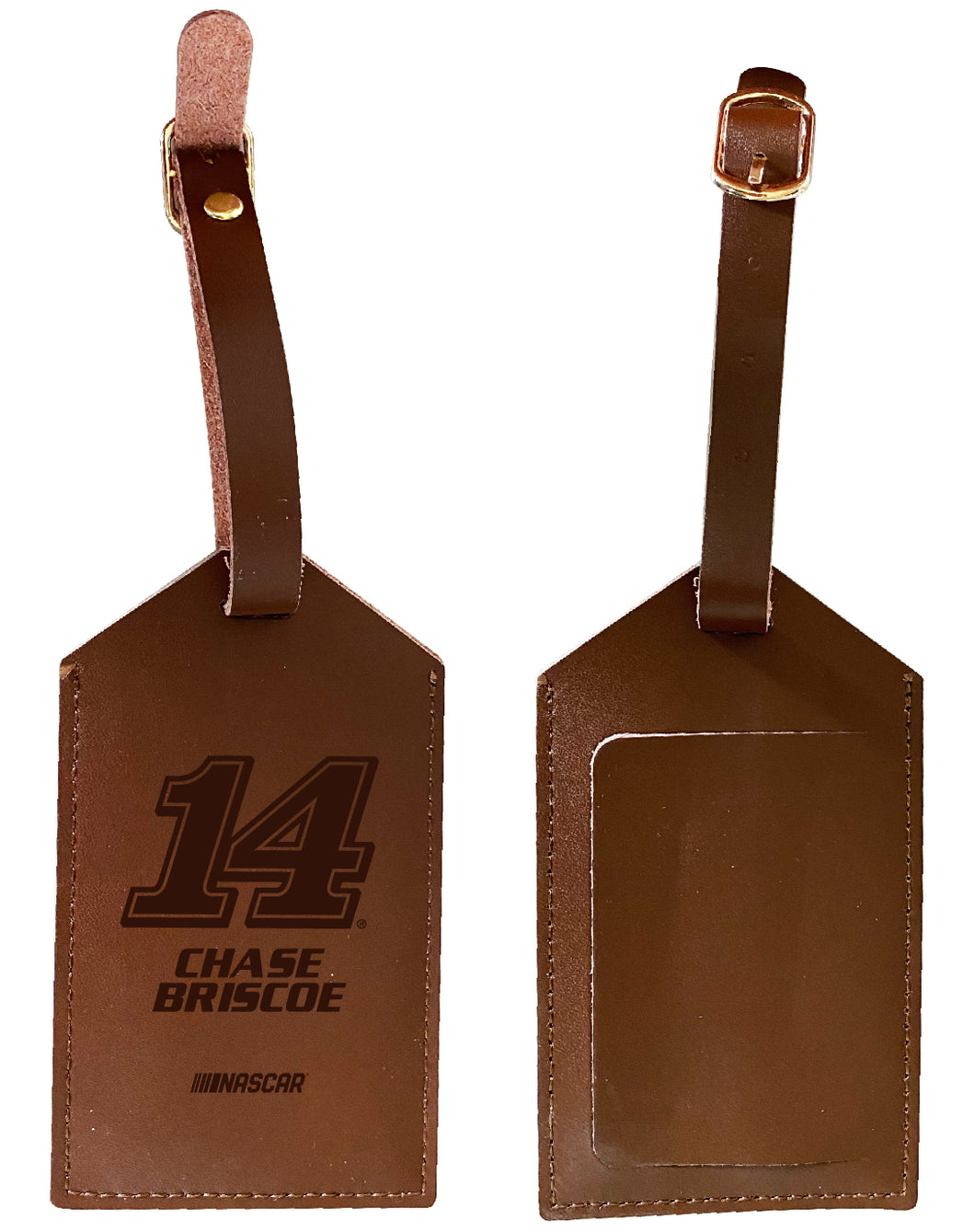 Nascar #14 Chase Briscoe Leather Luggage Tag Engraved