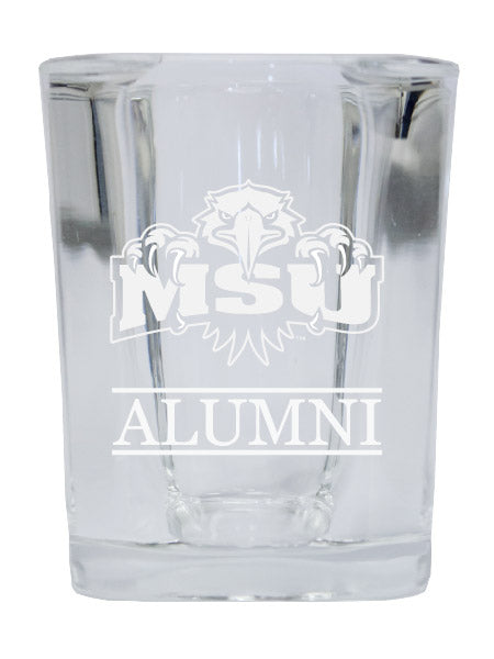 NCAA Morehead State University Alumni 2oz Laser Etched Square Shot Glass 