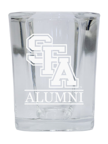 NCAA Stephen F. Austin State University Alumni 2oz Laser Etched Square Shot Glass 4-Pack