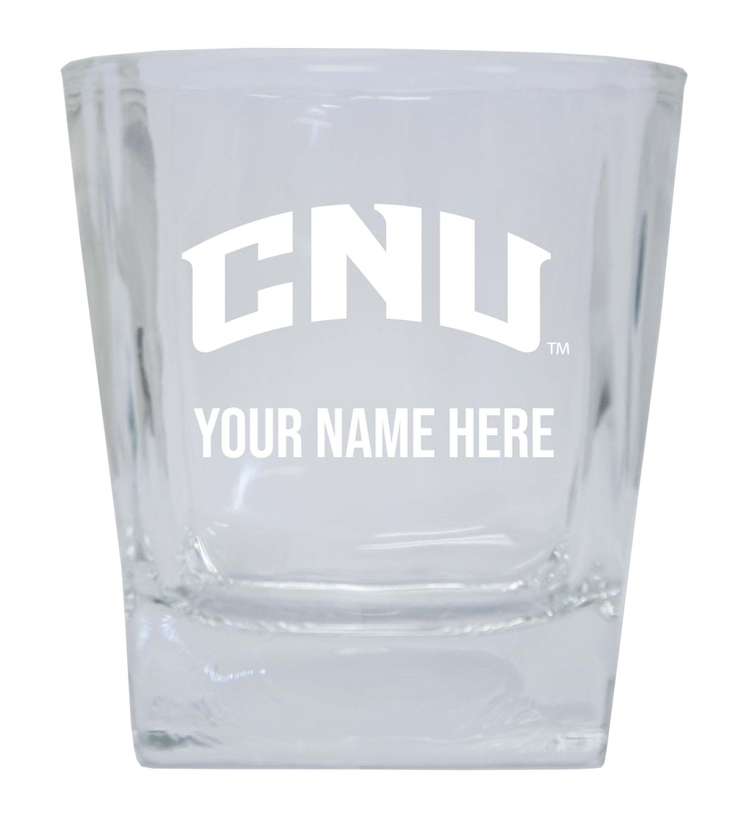 Christopher Newport Captains 2-Pack Personalized NCAA Spirit Elegance 10oz Etched Glass Tumbler
