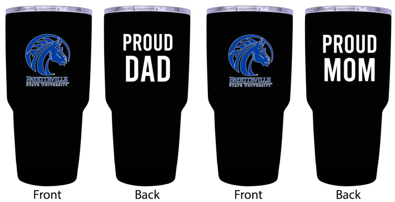 Fayetteville State University Proud Parent 24 oz Insulated Tumblers Set - Black, Mom & Dad Edition