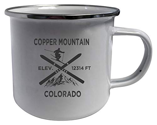 Copper Mountain Colorado Ski Adventures White Tin Camper Coffee Mug 2-Pack