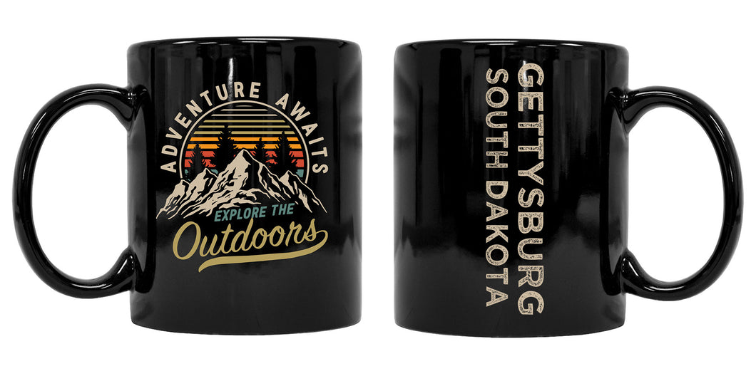 Gettysburg South Dakota Souvenir Adventure Awaits 8 oz Coffee Mug 2-Pack