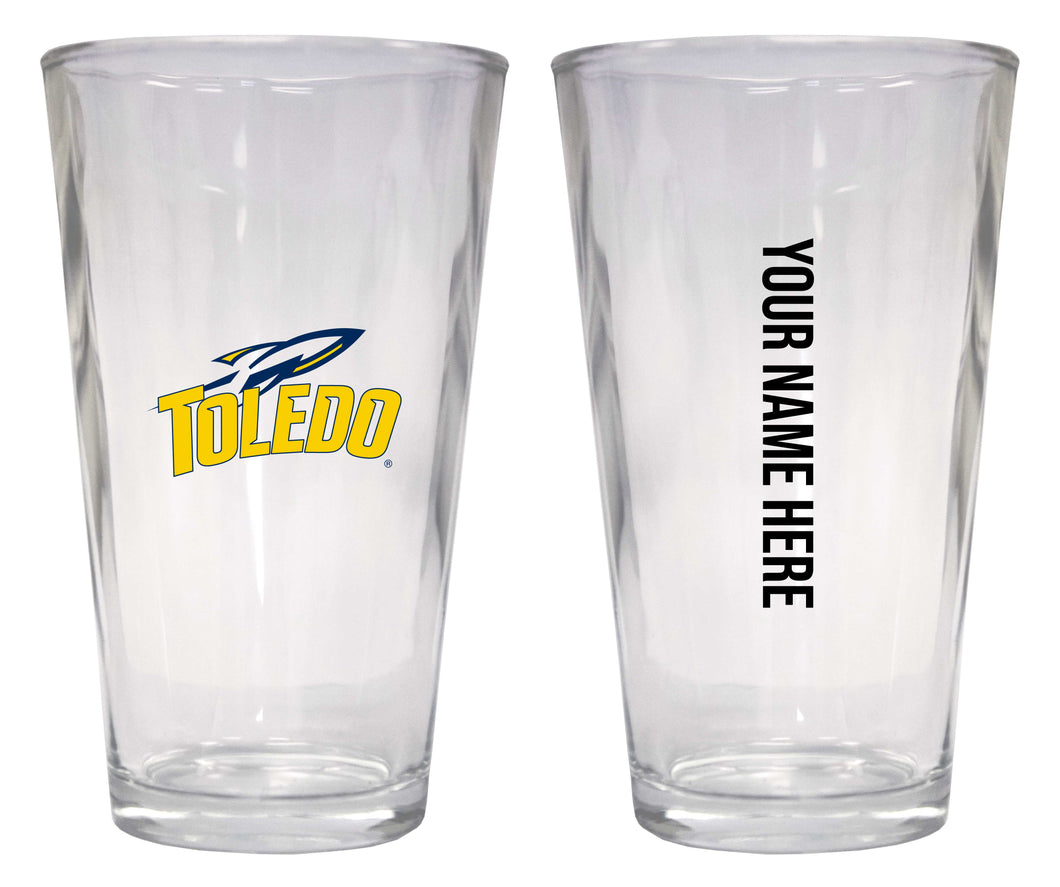 Customizable NCAA Toledo Rockets 16 oz Pint Glass – Perfect Gift Personalized With your own  or any fan name